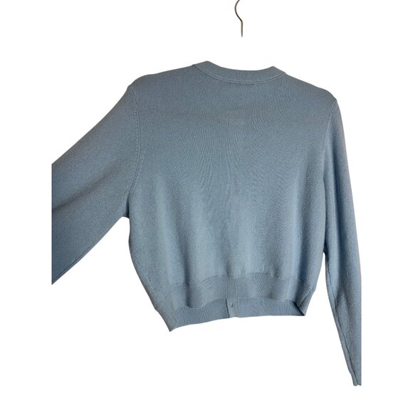 Alice + Olivia Dollie Cashmere Cardigan Light Blue-sz Large - Picture 11 of 12
